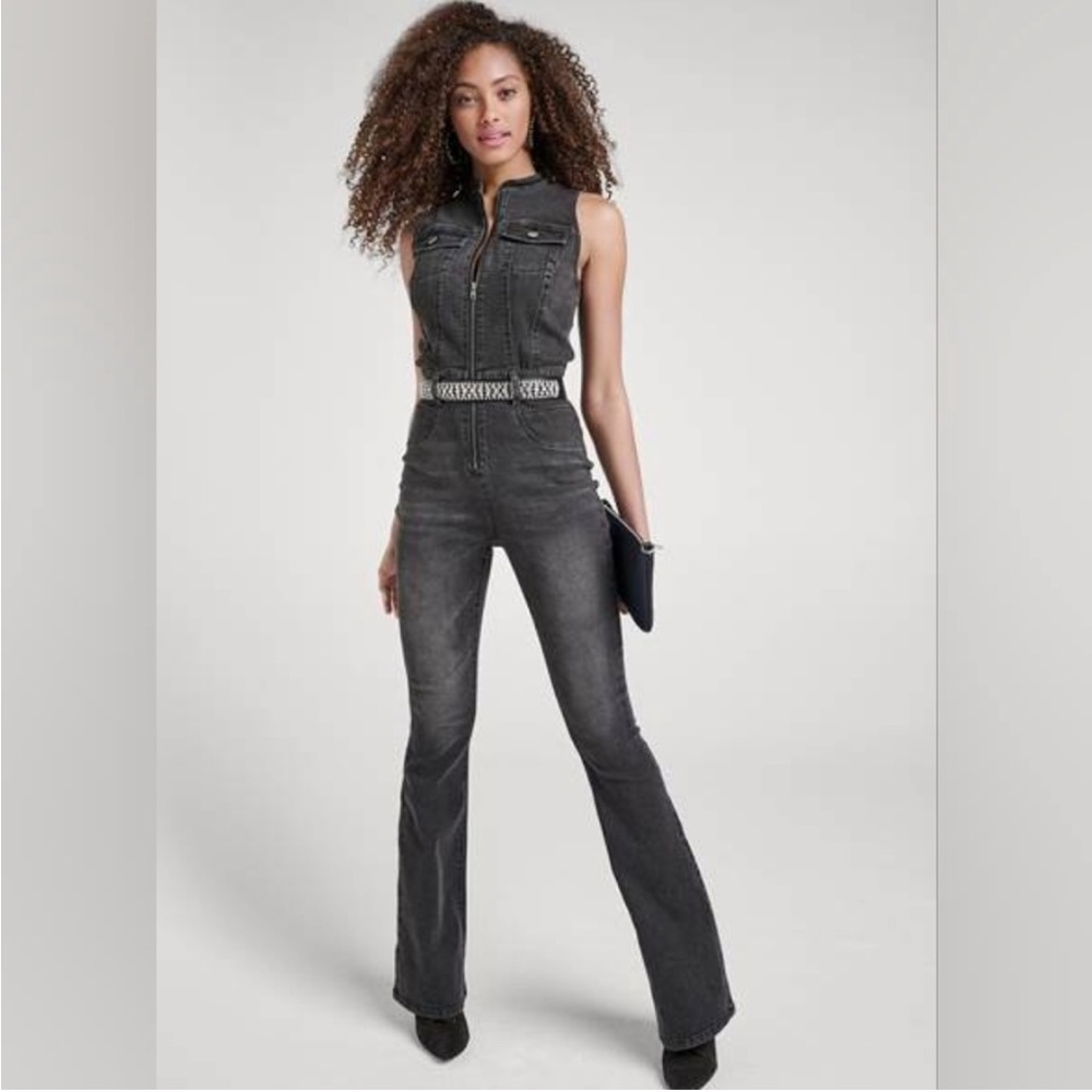 Sleeveless Denim Jumpsuit